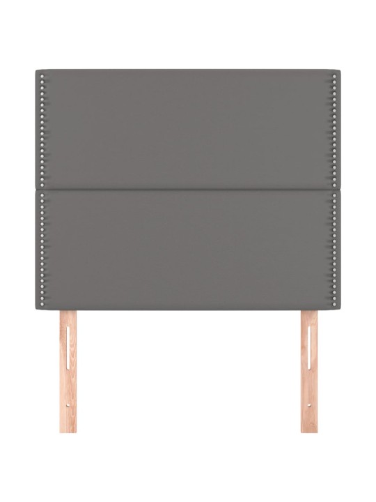 Čelo postele 2 ks šedé 90x5x78/88 cm umělá kůže