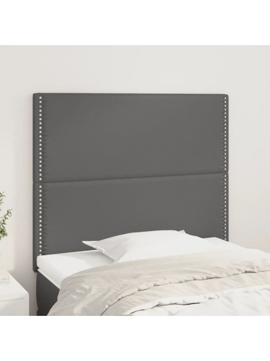 Čelo postele 2 ks šedé 90x5x78/88 cm umělá kůže