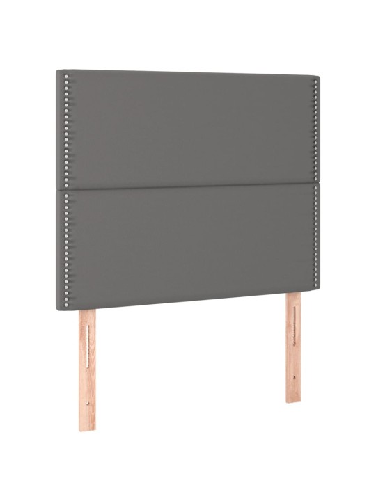 Čelo postele 2 ks šedé 100x5x78/88 cm umělá kůže