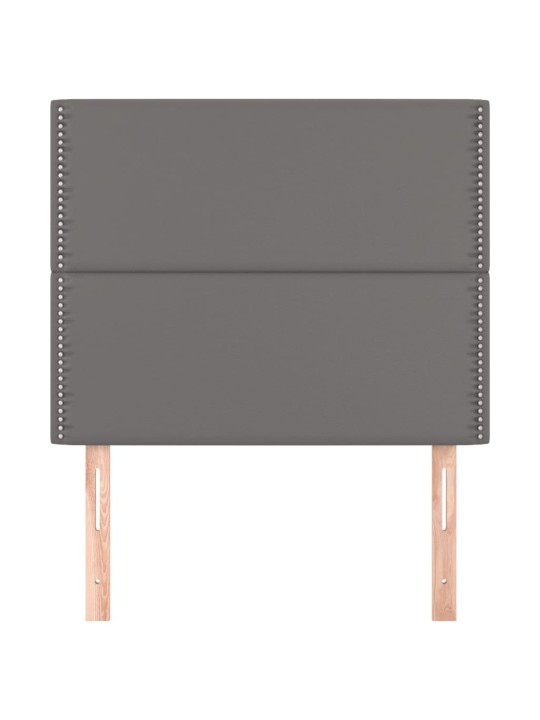 Čelo postele 2 ks šedé 100x5x78/88 cm umělá kůže