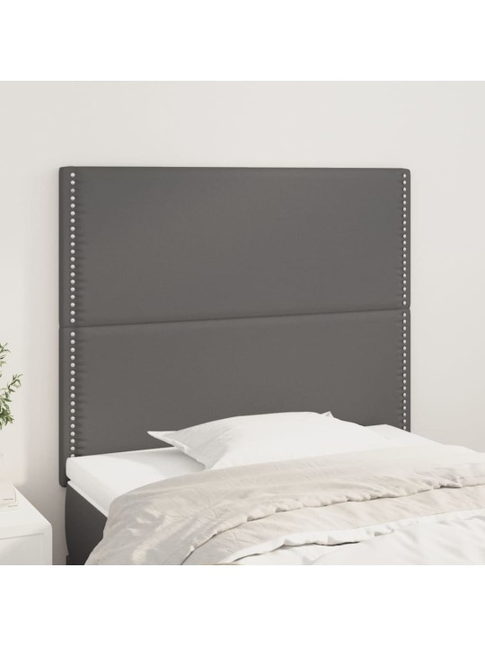 Čelo postele 2 ks šedé 100x5x78/88 cm umělá kůže