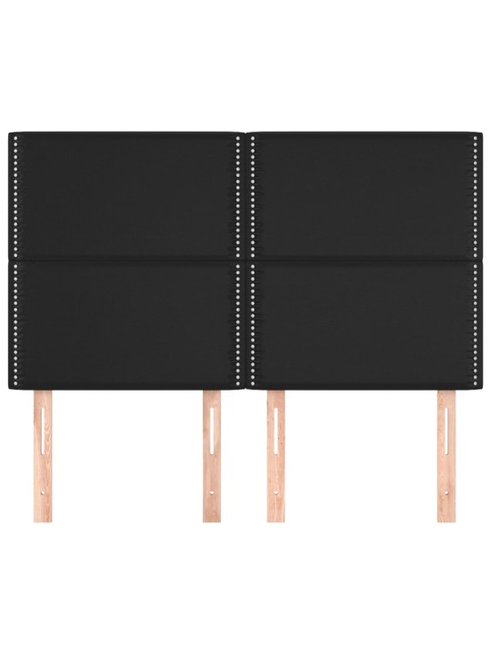 Čela postele 4 ks černá 72 x 5 x 78/88 cm umělá kůže