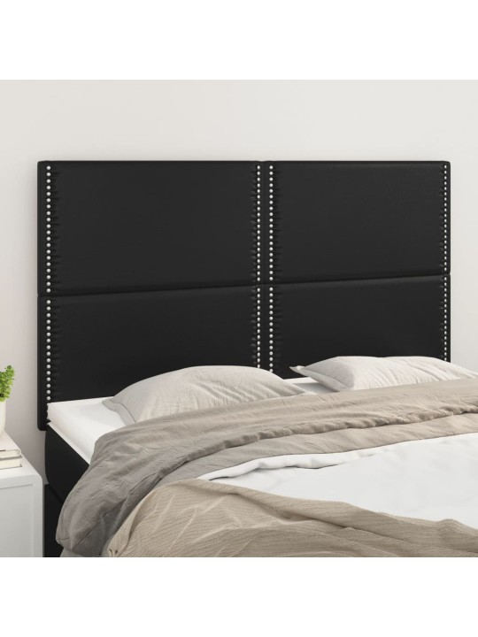 Čela postele 4 ks černá 72 x 5 x 78/88 cm umělá kůže