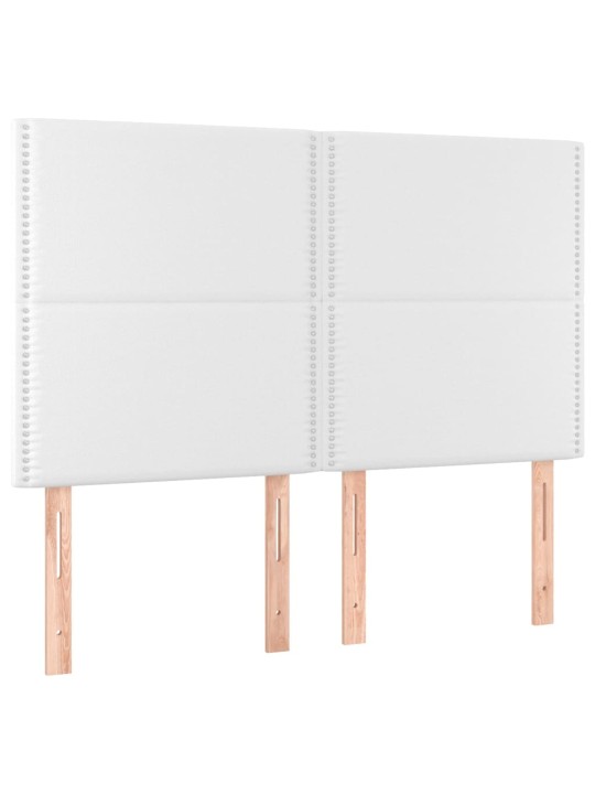 Čela postele 4 ks bílá 72 x 5 x 78/88 cm umělá kůže