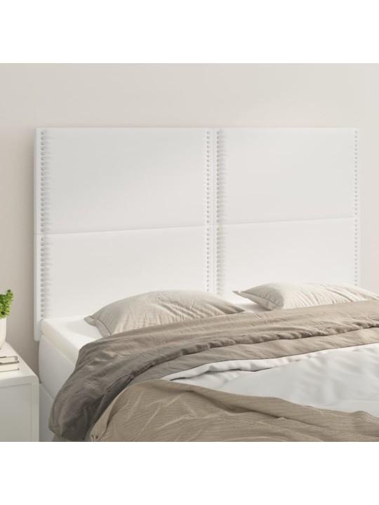 Čela postele 4 ks bílá 72 x 5 x 78/88 cm umělá kůže