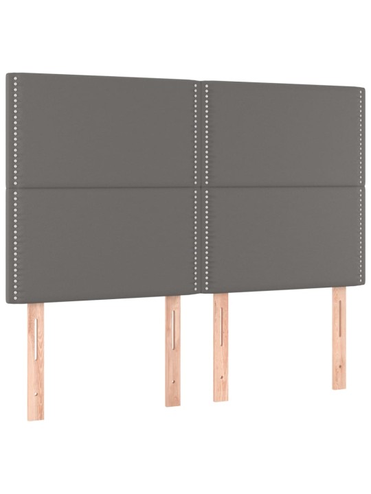Čela postele 4 ks šedá 72 x 5 x 78/88 cm umělá kůže