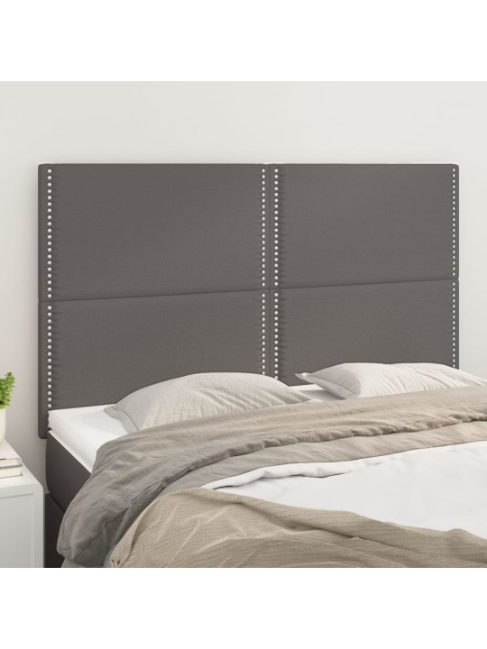 Čela postele 4 ks šedá 72 x 5 x 78/88 cm umělá kůže