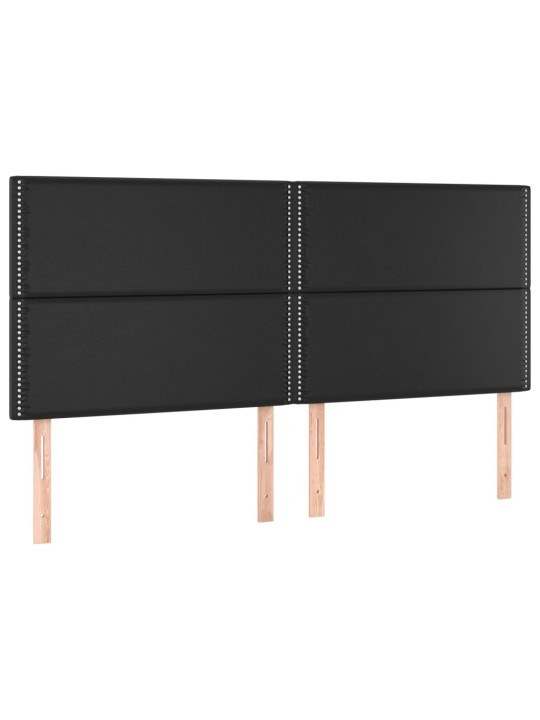 Čelo postele 4 ks černé 80 x 5 x 78/88 cm umělá kůže