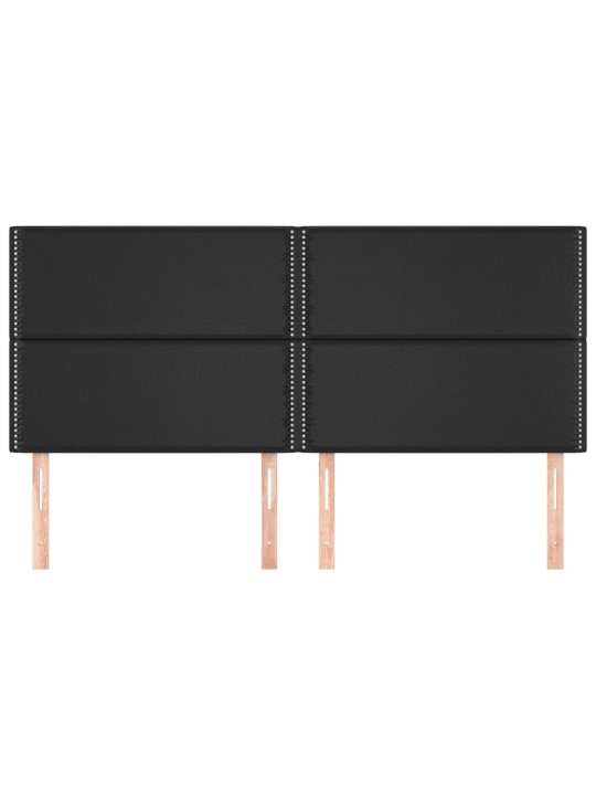 Čelo postele 4 ks černé 80 x 5 x 78/88 cm umělá kůže