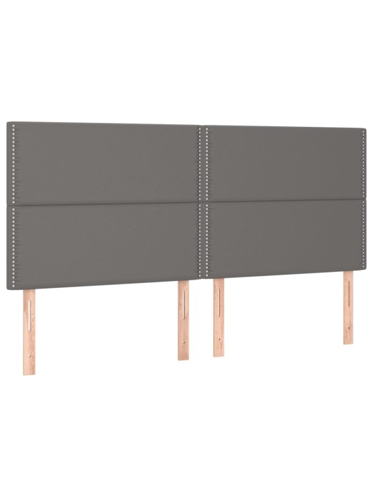 Čelo postele 4 ks šedé 80 x 5 x 78/88 cm umělá kůže