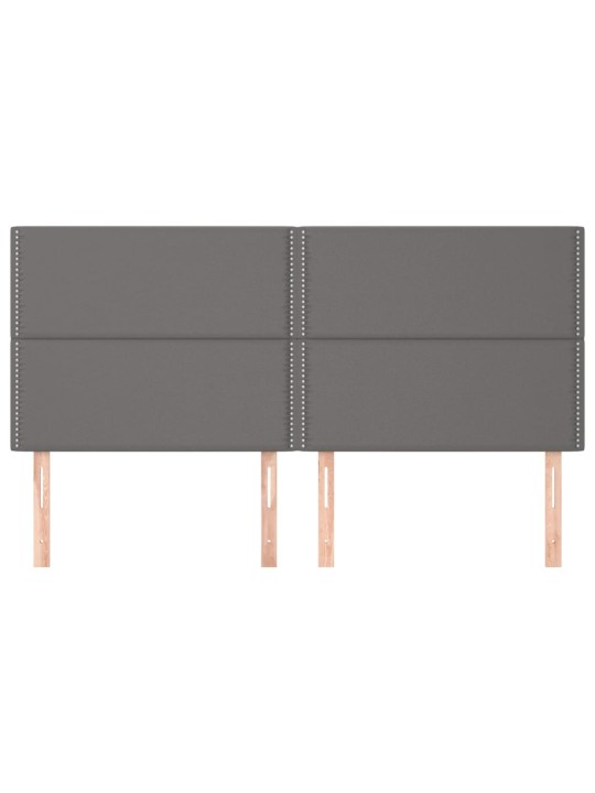 Čelo postele 4 ks šedé 80 x 5 x 78/88 cm umělá kůže