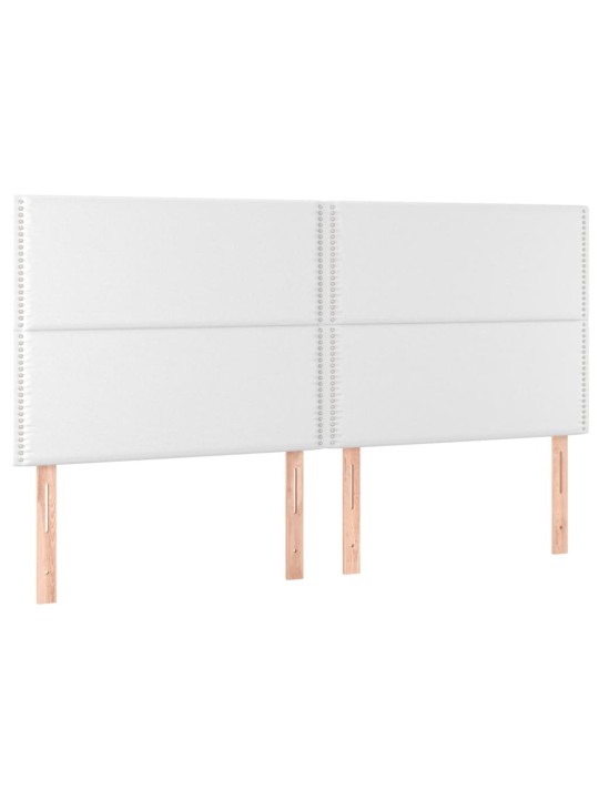 Čelo postele 4 ks bílé 100x5x78/88 cm umělá kůže