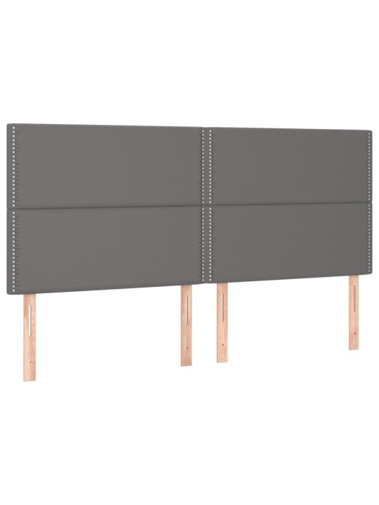 Čelo postele 4 ks šedé 100x5x78/88 cm umělá kůže