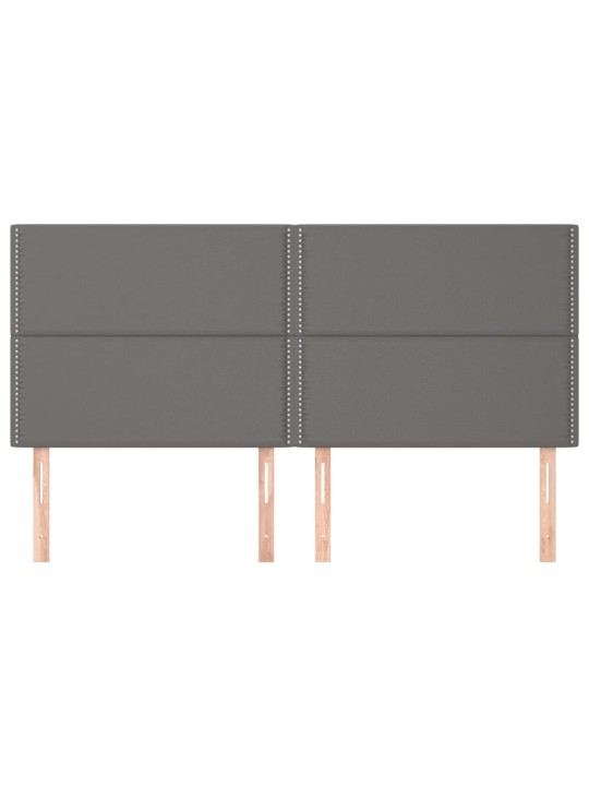 Čelo postele 4 ks šedé 100x5x78/88 cm umělá kůže