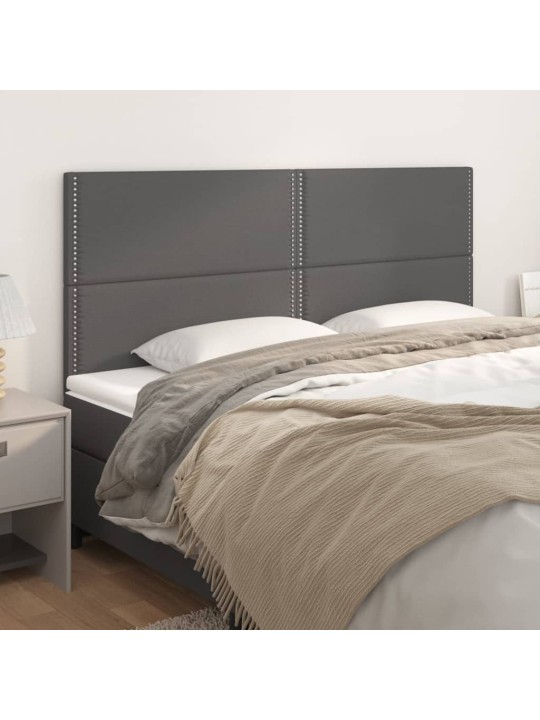 Čelo postele 4 ks šedé 100x5x78/88 cm umělá kůže