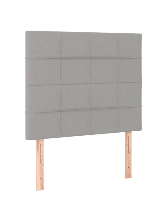 Čela postele 2 ks světle šedá 80x5x78/88 cm textil