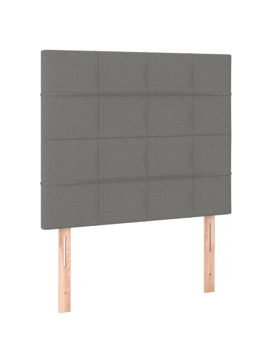 Čelo postele 2 ks tmavě šedé 80 x 5 x 78/88 cm textil