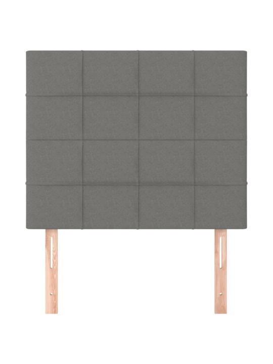 Čelo postele 2 ks tmavě šedé 80 x 5 x 78/88 cm textil