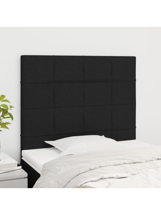 Čelo postele 2 ks černé 80 x 5 x 78/88 cm textil