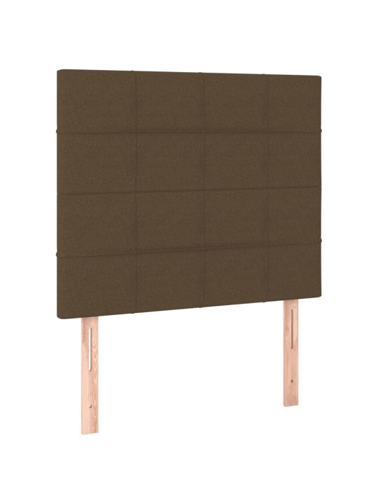 Čelo postele 2 ks tmavě hnědé 80 x 5 x 78/88 cm textil