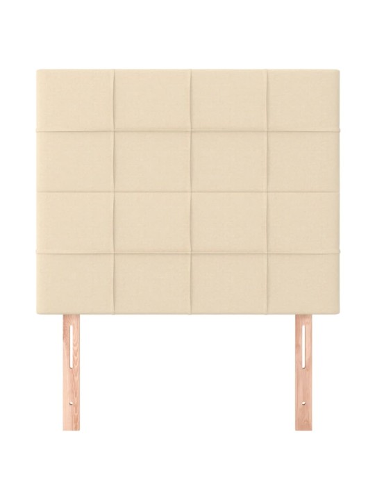 Čelo postele 2 ks krémové 80 x 5 x 78/88 cm textil