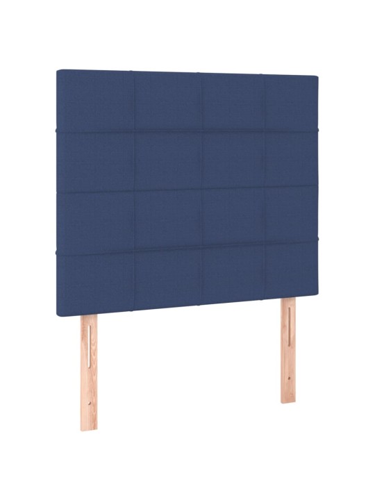 Čelo postele 2 ks modré 80 x 5 x 78/88 cm textil
