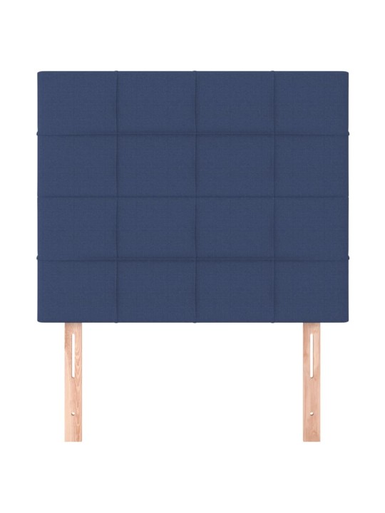 Čelo postele 2 ks modré 80 x 5 x 78/88 cm textil