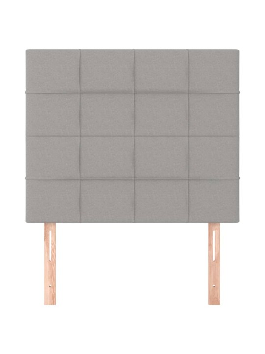 Čelo postele 2 ks světle šedé 90x5x78/88 cm textil