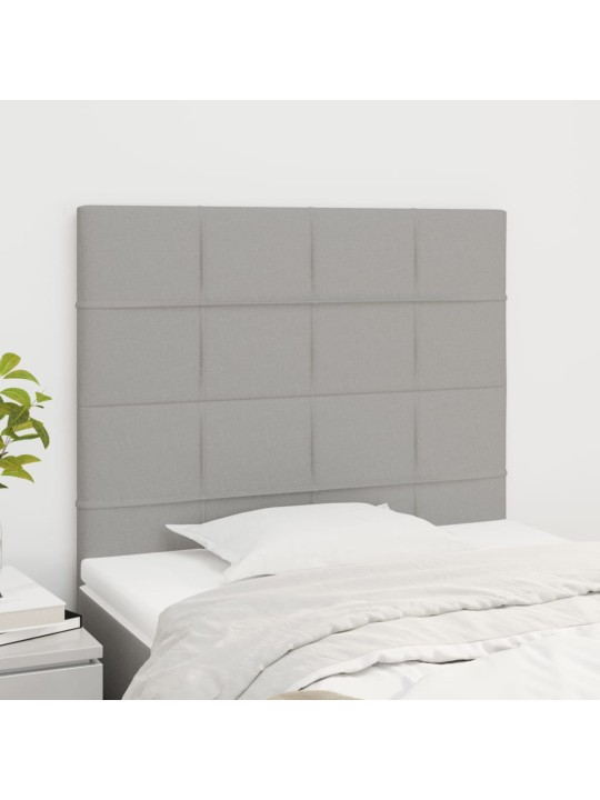 Čelo postele 2 ks světle šedé 90x5x78/88 cm textil