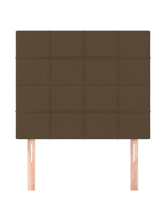 Čelo postele 2 ks tmavě hnědé 90x5x78/88 cm textil