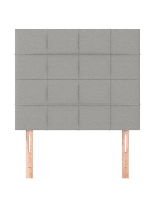 Čelo postele 2 ks světle šedé 100 x 5 x 78/88 cm samet