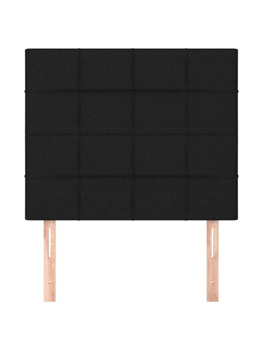 Čelo postele 2 ks černé 100x5x78/88 cm textil