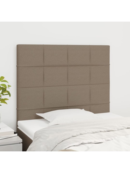 Čelo postele 2 ks taupe 100x5x78/88 cm textil