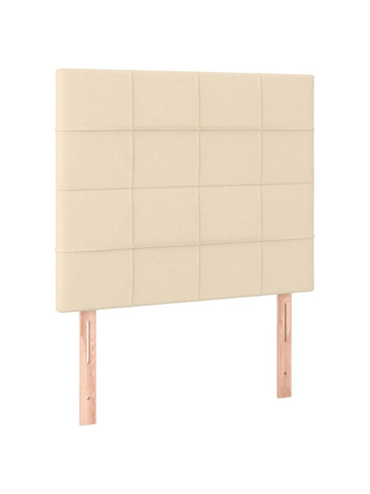 Čelo postele 2 ks krémové 100x5x78/88 cm textil