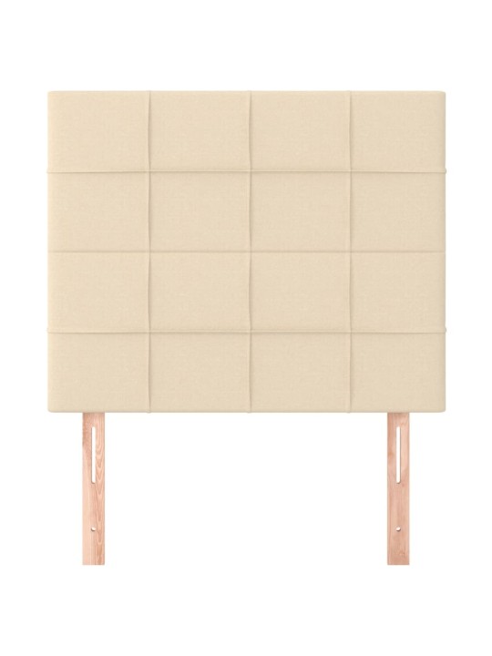Čelo postele 2 ks krémové 100x5x78/88 cm textil