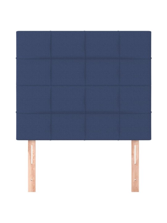 Čelo postele 2 ks modré 100x5x78/88 cm textil