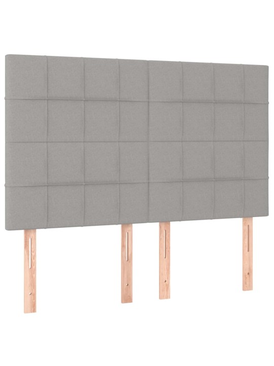 Čela postele 4 ks světle šedá 72 x 5 x 78/88 cm textil