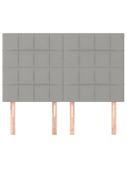 Čela postele 4 ks světle šedá 72 x 5 x 78/88 cm textil