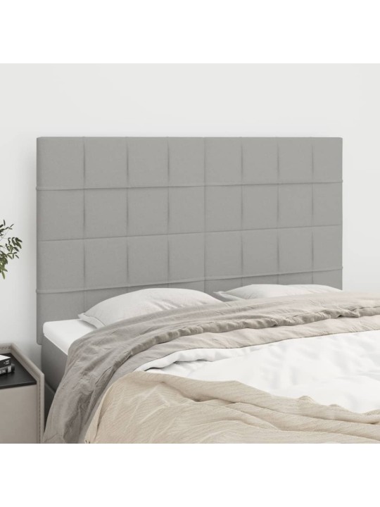 Čela postele 4 ks světle šedá 72 x 5 x 78/88 cm textil