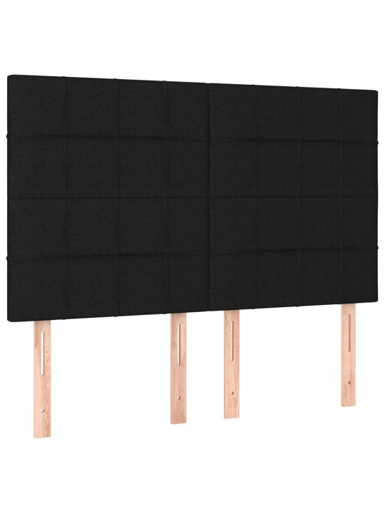Čela postele 4 ks černá 72 x 5 x 78/88 cm textil