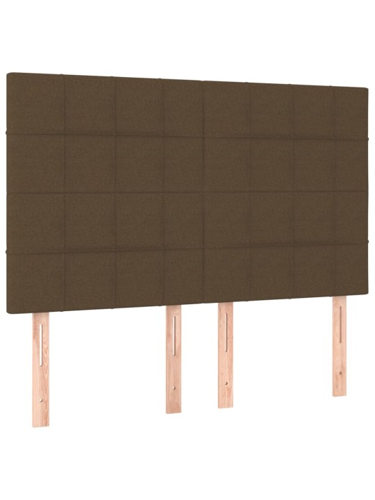 Čela postele 4 ks tmavě hnědá 72 x 5 x 78/88 cm textil
