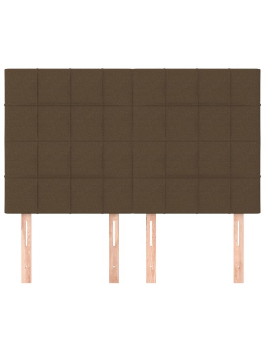 Čela postele 4 ks tmavě hnědá 72 x 5 x 78/88 cm textil