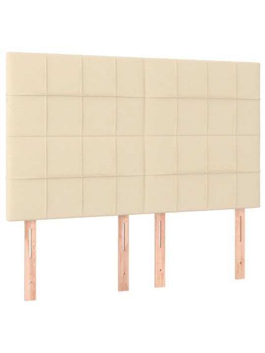 Čela postele 4 ks krémová 72 x 5 x 78/88 cm textil