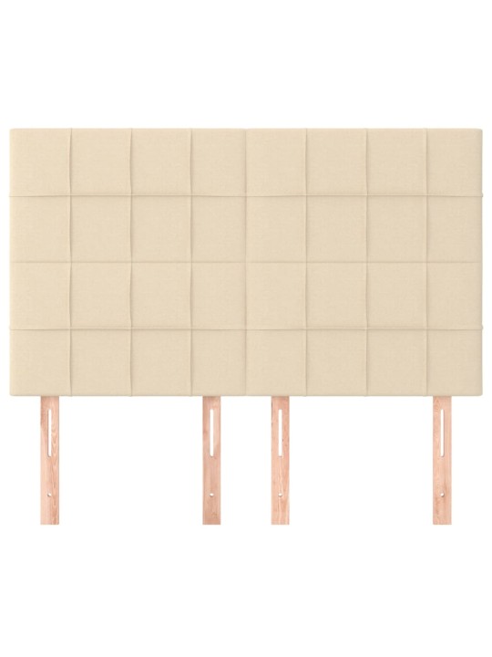 Čela postele 4 ks krémová 72 x 5 x 78/88 cm textil