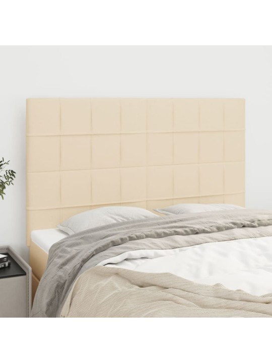 Čela postele 4 ks krémová 72 x 5 x 78/88 cm textil
