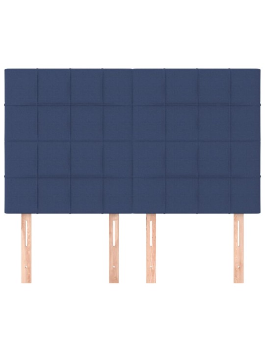 Čela postele 4 ks modrá 72 x 5 x 78/88 cm textil