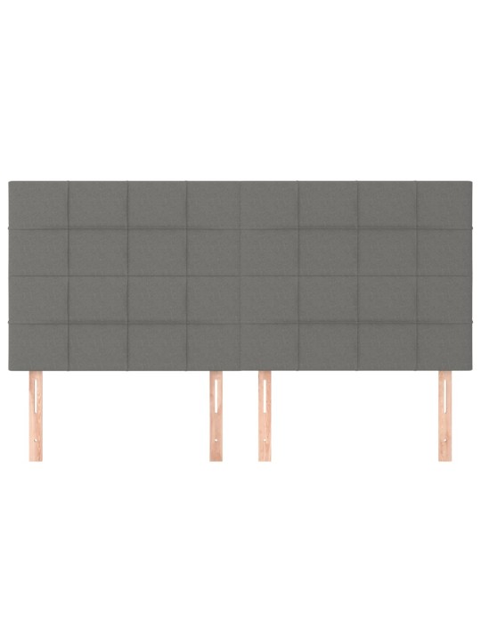 Čelo postele 4 ks tmavě šedé 80 x 5 x 78/88 cm textil