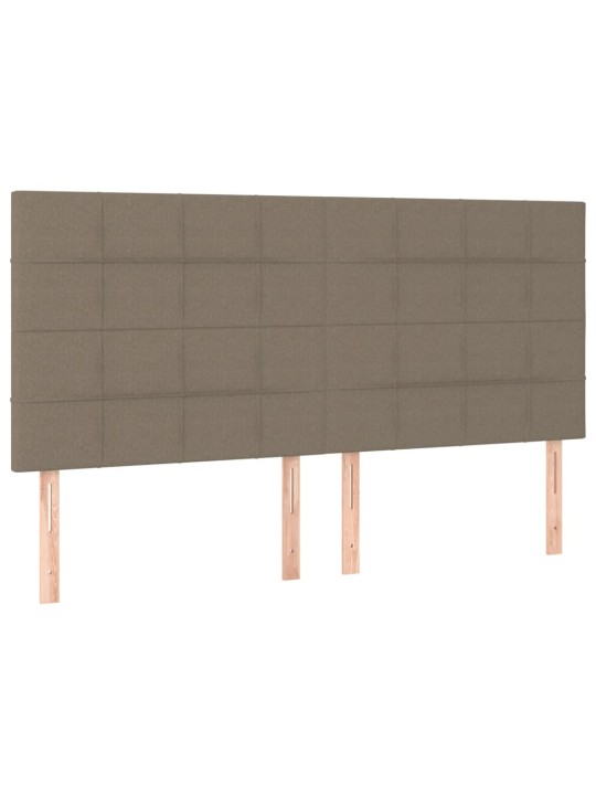 Čela postele 4 ks taupe 80 x 5 x 78/88 cm textil