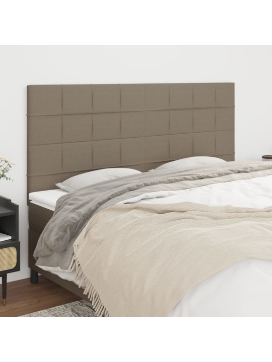 Čela postele 4 ks taupe 80 x 5 x 78/88 cm textil