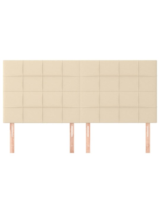 Čelo postele 4 ks krémové 80 x 5 x 78/88 cm textil